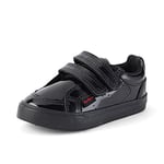 Kickers Boy's Girl's Tovni Twin Vel Easy Fastening Leather School Shoes, Patent Black, 5 UK Child