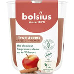 Bolsius True Scents - Pomme Cannelle - Marron Clair - Lot de 6 Bougies Parfumées - 8 x 7 cm - Durée de combustion: 25 heures - Avec extraits naturels - Cire végétale naturelle - Sans huile de palme