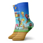 LREFON Chaussettes de Compression Su-per Mario Socks Crew Drôle Casual Unisexe Impression Cheville Sport Sock