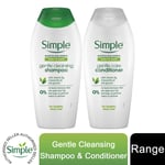 Simple Kind to Hair Gentle Cleansing Shampoo & Care Conditioner Duo, 400ml