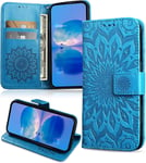 Coque Pour Samsung Galaxy A3 2017, Protection Etui En Pu Cuir Portefeuille, Antichoc Housse À Rabat Compatible Avec Samsung A3 2017, Bleu