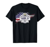 Born For A Purpose, To Ride it. USA American Flag Motorcycle T-Shirt