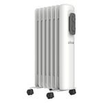 UFESA RD1500A Radiateur à Huile Portable 1500W, 7 éléments, Design Slim, Thermostat régulable, 3 Niveaux de températures Blanc/Gris, Acier