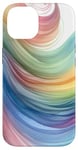 Coque pour iPhone 14 Aquarelle minimaliste abstrait pastel coloré arc-en-ciel vague