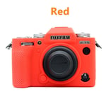 XT5 Caoutchouc Silicone Cas Corps Couverture Protecteur Cadre Peau pour Fuji X-T5 Caméra - Type Rouge #A