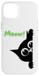 Coque pour iPhone 14 Plus Mur d'escalade pour chat noir avec inscription « Says Meow »