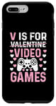 Coque pour iPhone 7 Plus/8 Plus V est pour les jeux vidéo, la Saint-Valentin, Funny Gamer, pour hommes et garçons