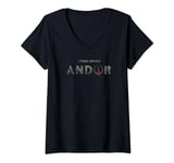 Star Wars: Andor Text Rebellion Logo Fill T-Shirt avec Col en V