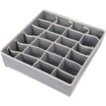 Lot de 2 boîtes de rangement pour sous-vêtements et autres petits accessoires, séparateurs de tiroirs pliables à 24 cellules pour le rangement de