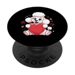 Cute Poodle Love Heart Valentines Day Poodle Lover PopSockets Adhesive PopGrip