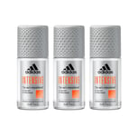 Adidas Men Intensive Roll-On Deodorant Antiperspirant 50ml 3, 6 Pack