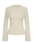 Antaligz Peplum Wool Pullover Tops Knitwear Jumpers Cream Gestuz