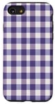 iPhone SE (2020) / 7 / 8 Purple White Checkered Plaid Flannel Gingham Pattern Checker Case