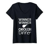 Womens GG-Gamer Winner-Chicken Dinner Winning-Battle-Royale V-Neck T-Shirt