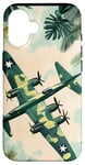 Coque pour iPhone 16 Bombardier B-17G Green Pop Art Tropical B-17 Flying Fortress de la Seconde Guerre mondiale