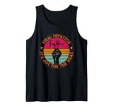 Mens Viral Hepatitis Awareness | Retro Fighter & Warrior Tank Top