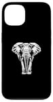 Coque pour iPhone 13 White Paint Art Éléphant Éléphants