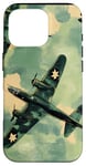 Coque pour iPhone 16 Pro Bombardier B-17G Green Pop Art Tropical B-17 Flying Fortress de la Seconde Guerre mondiale