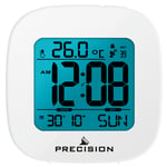 Precision Radio Controlled Digital LCD Backlit Alarm Clock - White AP058