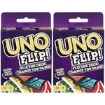 Mattel Games UNO FLIP! Family Card Game for Adults, Teens & Kids, Double-sided Deck with Special Flip Card, 112 Cards, 7 Year Old and Up, ‎GDR44 (Pack of 2)