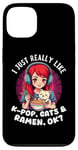 Coque pour iPhone 13 T-shirts Ramen Lovers, j'aime vraiment la K-POP, les chats et les ramen