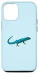 Coque pour iPhone 12/12 Pro Dessin - Gecko bleu électrique