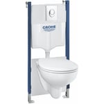 Grohe - Pack Solido 5 en 1 : Rapid sl, plaque de commande, wc rimless Bau Ceramic, équerres et set d'isolation 39419000