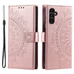 Samsung Galaxy S23 FE Fodral Mandala Läder Roséguld