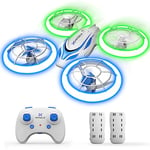 Heygelo Drone Enfant, Mini Drone avec Lumières Bleues et Vertes, 4 Modes d'éclairage, Maintien d'Altitude, Mode Sans Tête, 3D Flip, Helicoptere Telecommande et 2 Batteries, Jouet Cadeau pour Enfant