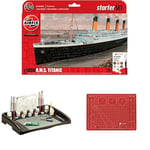 Airfix Welcome to The Hobby Bundle - A55314 RMS Titanic Model Building Kit - Model Boat Kits for Adults & Children to Build, Also Includes The Humbrol Work Station & Matching A4 Cutting Mat