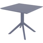 Décoshop26 - Table de jardin lounge pour intérieur ou extérieur hauteur fixe 74 cm en plastique gris foncé 100003056