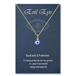 Blue Eye Necklace Pendant Necklace Evil Eye för skydd Gold