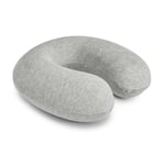 Amazon Basics Semicircular Memory Foam Travel Neck Pillow with Removable Cover and Elastic Carrying Strap, 30.5 x 30.5 x 9.6 cm, Grey