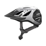 ABUS Casque de ville Urban-I 3.0 ACE - casque de vélo sportif avec feu arrière LED, visière rallongée et fermeture magnétique - pour hommes et femmes - argent, taille L