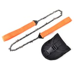 Wpond 11 dents de coupe Outil de survie Outil de camping Scie portable pliable Tronçonneuse avec sac Outil de camping Randonnée pour campeurs, randonneurs, pêcheurs Orange manganèse Chaîne en acier (11 dents)