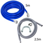 Dishwasher Fill Hose Drain Hose Set 2.5m + 5m for HOTPOINT ARISTON INDESIT 