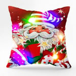 ny stil Luminous Christmas Pillowcase 45x45 - Christmas Cushion LED Pillowcase Square Pillowcase Christmas Decoration for Bed Sofa Home