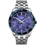 Sekonda 1391.27 Men's Chronograph Bracelet Strap Watch, Silver/Blue