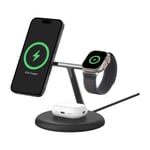 Belkin BoostCharge Pro Qi2 3-i-1 magnetisk trådlös laddningsstation 15 W, svart