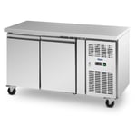 Royal Catering Mobil Saladette Kjøleskap - 260 l 2 rom 136 x 70 cm klasse B rustfritt stål