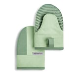 KitchenAid Beacon Two-Tone Mini Oven Mitt Set, 5.5"x8", Pistachio/Graphite Green