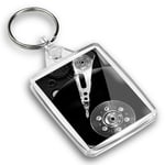 IP02 Passport Keyring  - Black & White Record Player Music  #44291