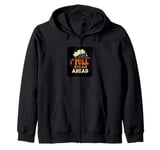 Cool Railroad with Full Steam Ahead Saying Costume Zip Hoodie