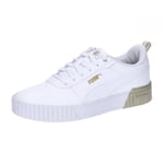 PUMA Femme Carina 2.0 Metallic Dream Sneaker, White Gold-Matte Gold, 39 EU