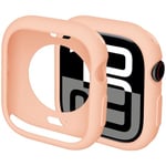 Miimall Protective Case for Apple Watch Series 10 42mm/46mm, Multi-colour iWatch Series 10 Case for Women Men, Anti-Scratch Shockproof Soft TPU Bumper Cover for Apple Watch 10 46mm-Pink