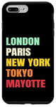 Coque pour iPhone 7 Plus/8 Plus Mayotte Fier d’être Mahorais Paris Tokyo new York Mayotte