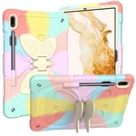 Butterfly Case For iPad 10th Gen 10.9 Multicolour Pink Rainbow with Strap