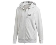 Adidas Men R.Y.V. Full Zip Hoodie - Light Grey Heather, Large