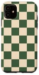 iPhone 11 Green and Cream Classic Checkered Big Vintage Checkerboard Case