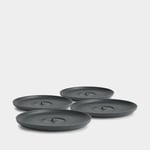 Huskee Fat till kaffekopp HuskeeCup Classic Saucer Charcoal, återvunnet kaffeskal, svart, Ø127 mm, 4-pack